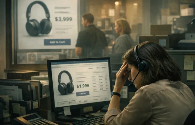 Why did the price change only on the website?