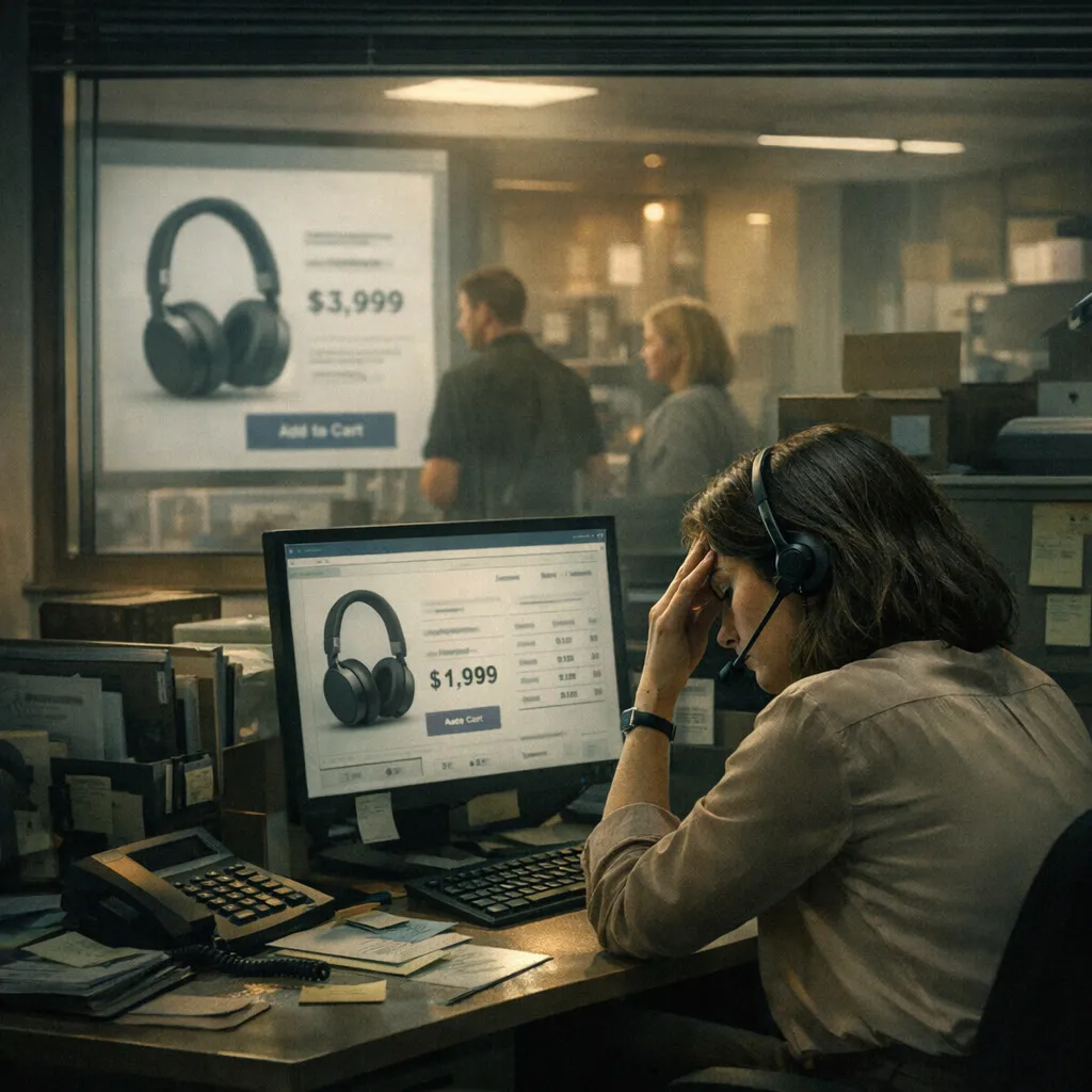 Why did the price change only on the website?